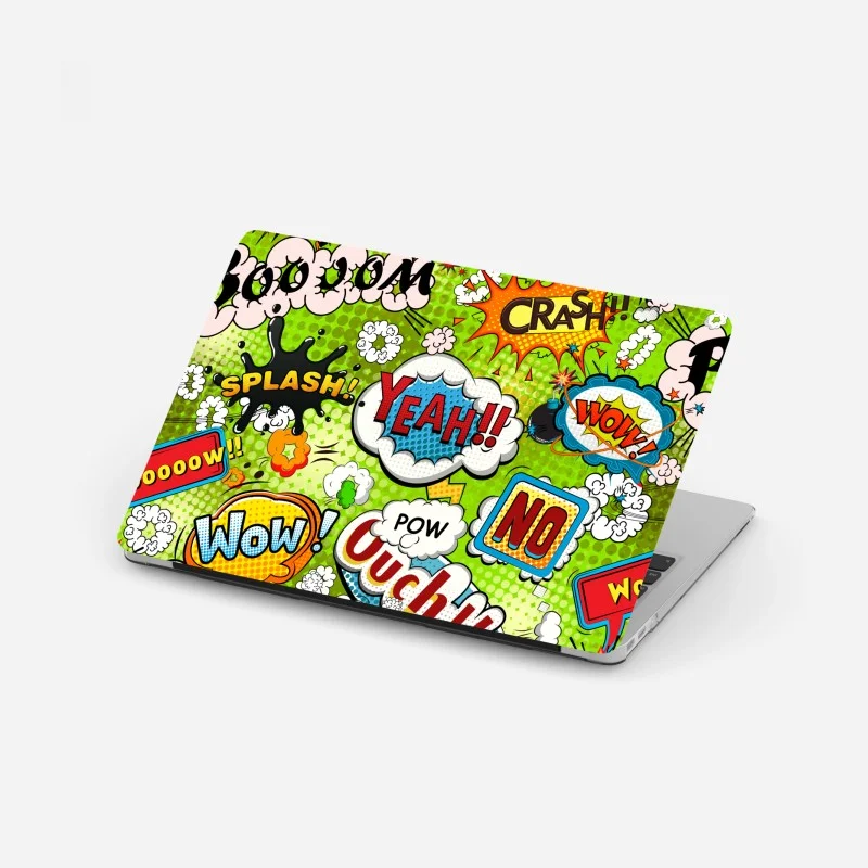 Pegatina para portátil diseño decorativo de cómic pop art con onomatopeyas vibrantes