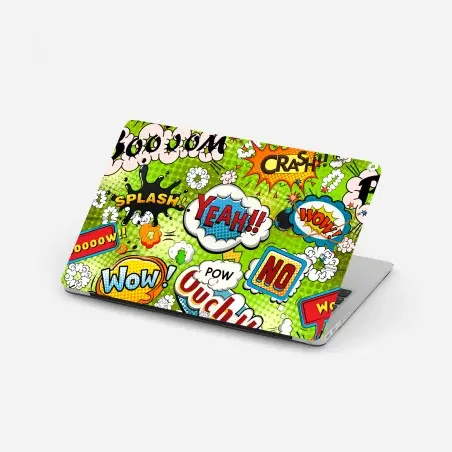 Pegatina para portátil diseño decorativo de cómic pop art con onomatopeyas vibrantes – Pixers®