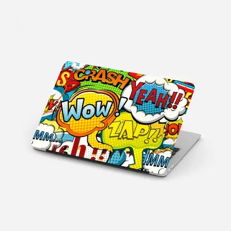 Pegatina para portátil arte pop de cómic lleno de onomatopeyas – Pixers®