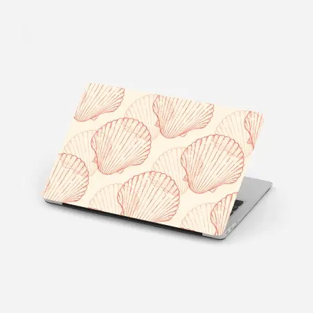 Pegatina para portátil patrón de conchas marinas en tonos coral – Pixers®