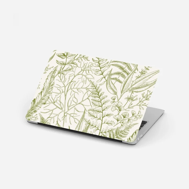Pegatina para portátil patrón botánico de hojas y helechos