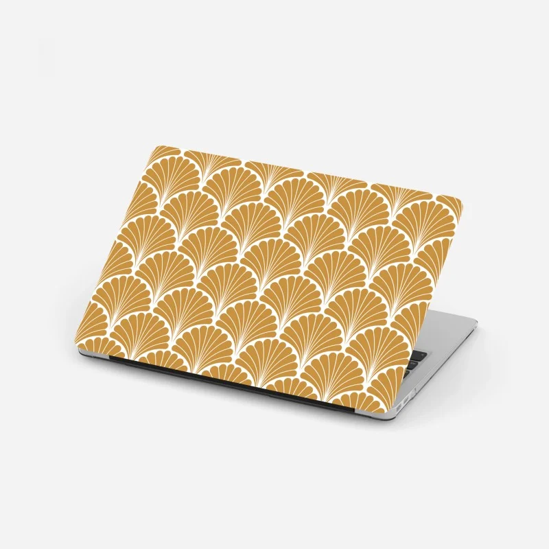 Pegatina para portátil patrón art déco de conchas doradas