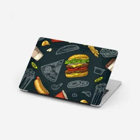 Pegatina para portátil festín de comida rápida estilo retro – Pixers®