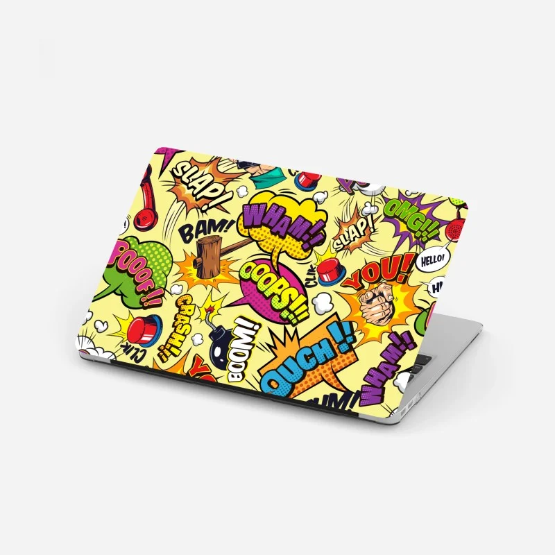 Pegatina para portátil patrón pop art de onomatopeyas y explosiones