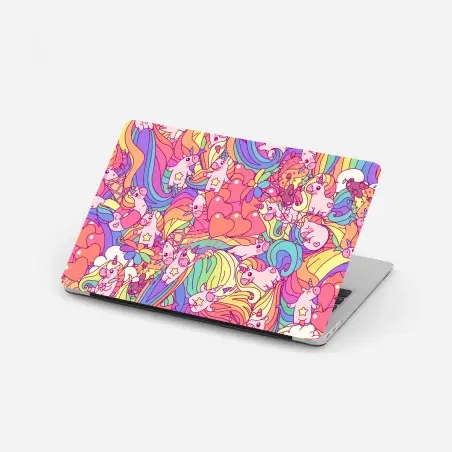 Pegatina para portátil mundo de unicornios y arcoíris encantados – Pixers®