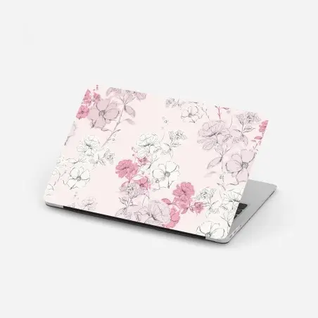 Pegatina para portátil patrón floral romántico en tonos rosa – Pixers®