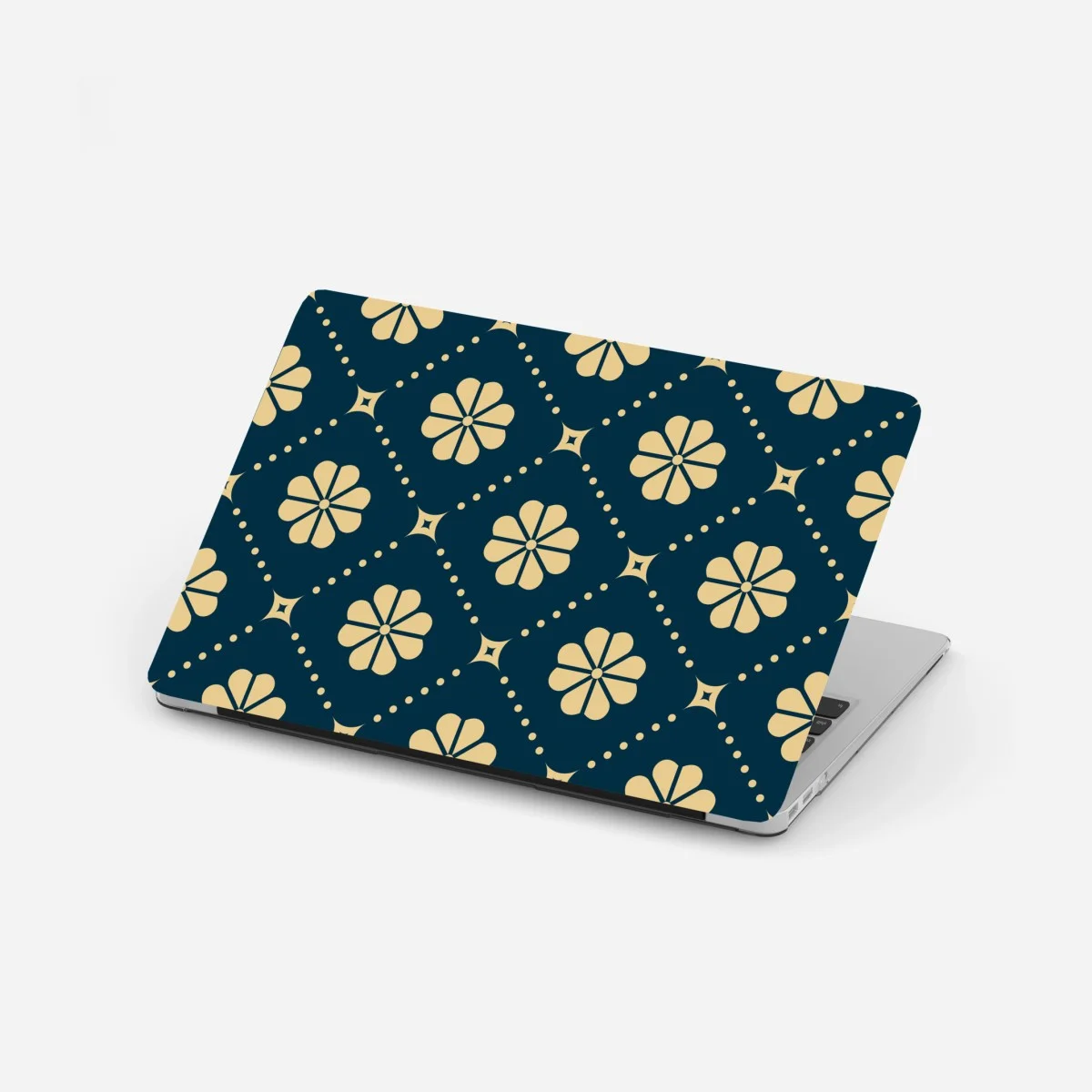 Pegatina para portátil patrón floral geométrico en azul marino y crema – Pixers® Pegatina para portátil patrón floral geométrico en azul marino y crema – Pixers®