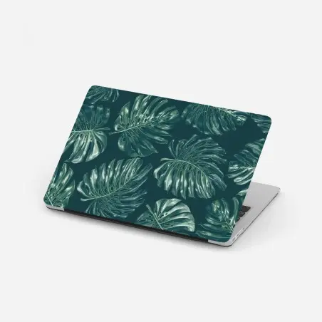 Pegatina para portátil patrón de hojas de monstera en tonos verdes – Pixers®