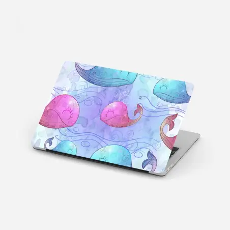 Pegatina para portátil ballenas acuareladas en tonos pastel para decoración infantil – Pixers®