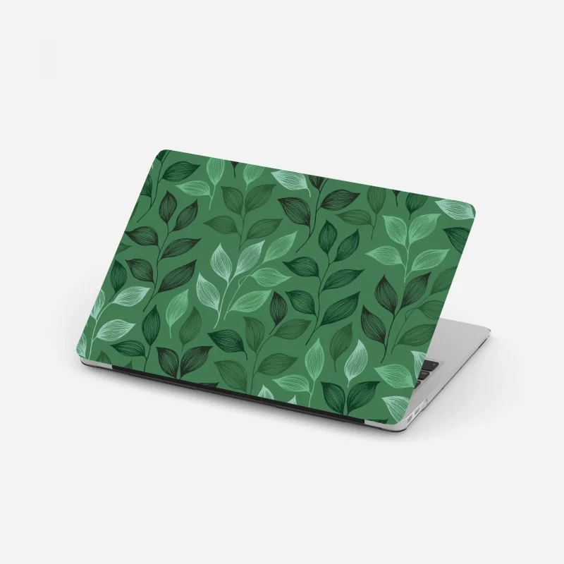 Pegatina para portátil diseño botánico de hojas verdes