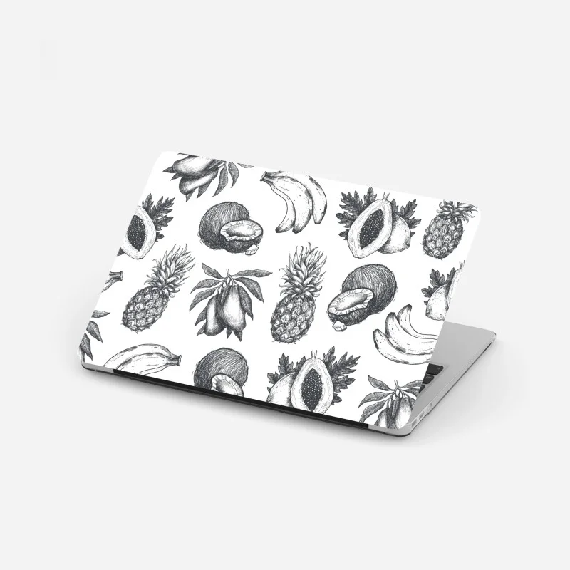 Pegatina para portátil patrón de frutas tropicales en estilo boceto