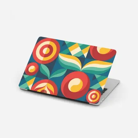 Pegatina para portátil patrón floral geométrico en tonos cálidos – Pixers®