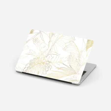 Pegatina para portátil diseño botánico dorado sobre blanco – Pixers®