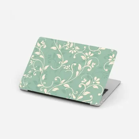 Pegatina para portátil motivo floral elegante en verde agua y crema – Pixers®