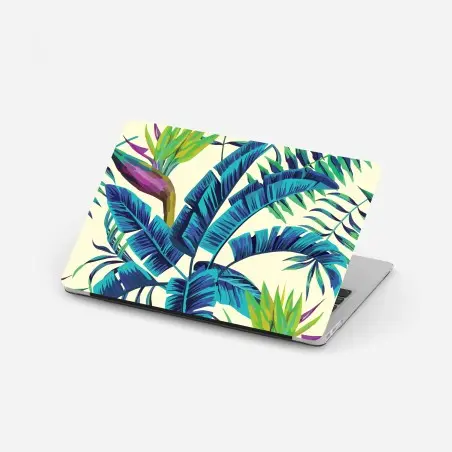Pegatina para portátil follaje tropical en tonos azules y verdes – Pixers®