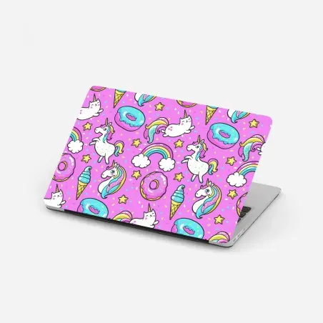 Pegatina para portátil patrón mágico de unicornios y dulces – Pixers®
