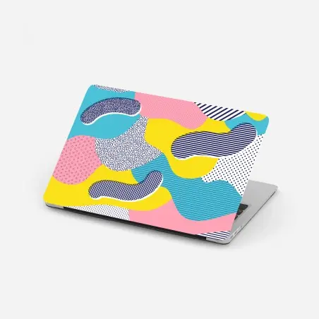 Pegatina para portátil diseño colorido estilo Memphis con formas orgánicas – Pixers®