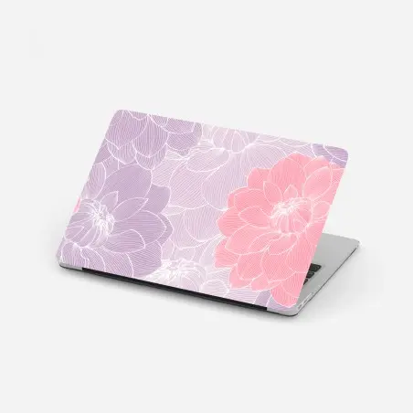 Pegatina para portátil flores lineales en tonos pastel – Pixers®
