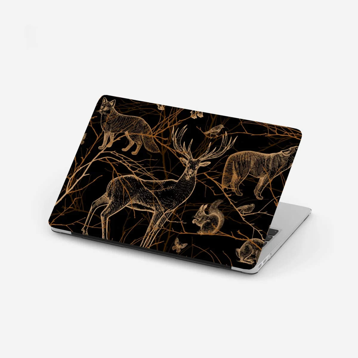 Pegatina para portátil fauna del bosque en dorado sobre fondo negro – Pixers® Pegatina para portátil fauna del bosque en dorado sobre fondo negro – Pixers®