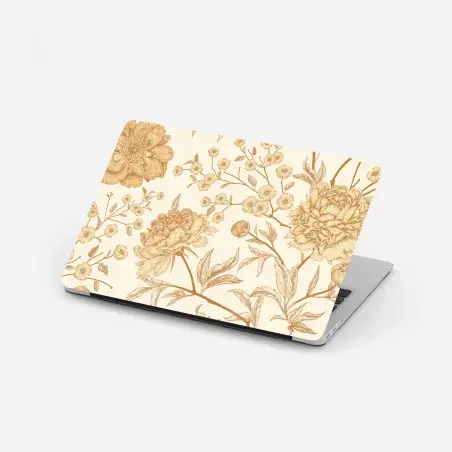 Pegatina para portátil diseño mural floral vintage en tonos beige – Pixers®