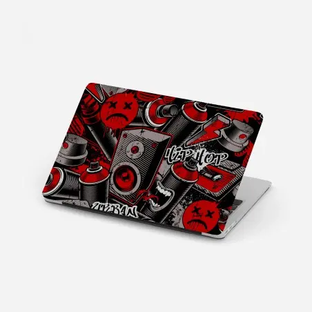 Pegatina para portátil arte urbano graffiti hip hop en rojo y negro – Pixers®