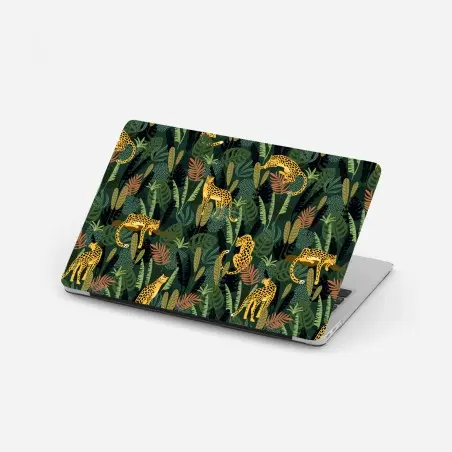 Pegatina para portátil patrón selvático de leopardos dorados – Pixers®