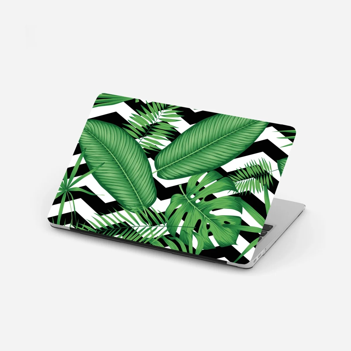 Pegatina para portátil follaje tropical sobre patrón zigzag blanco y negro – Pixers® Pegatina para portátil follaje tropical sobre patrón zigzag blanco y negro – Pixers®