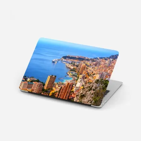 Pegatina para portátil atardecer sobre Mónaco y Montecarlo – Pixers®