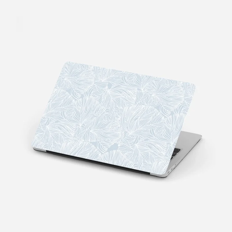 Pegatina para portátil patrón botánico en azul claro y blanco