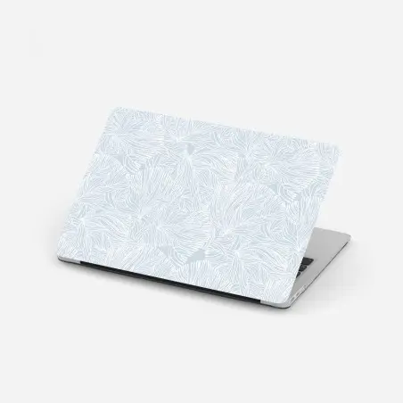 Pegatina para portátil patrón botánico en azul claro y blanco – Pixers®