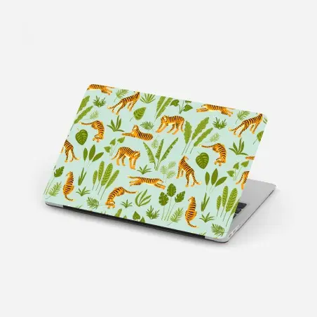Pegatina para portátil patrón de tigres y hojas tropicales – Pixers®
