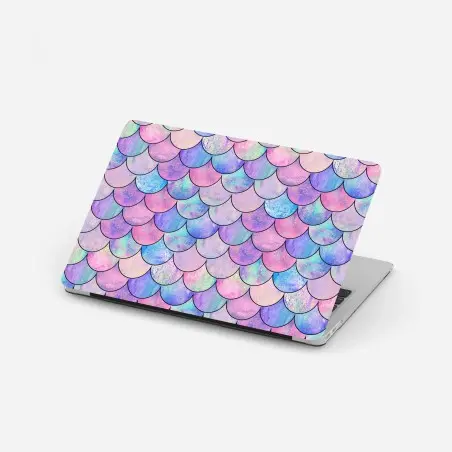 Pegatina para portátil patrón de escamas de sirena en tonos pastel – Pixers®