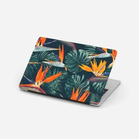 Pegatina para portátil arte botánico tropical con aves del paraíso – Pixers®