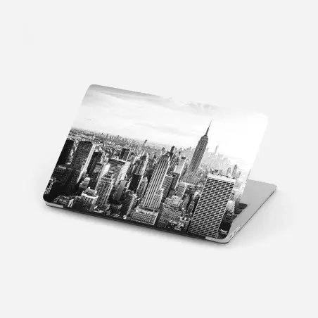 Pegatina para portátil horizonte clásico de Nueva York en blanco y negro – Pixers®