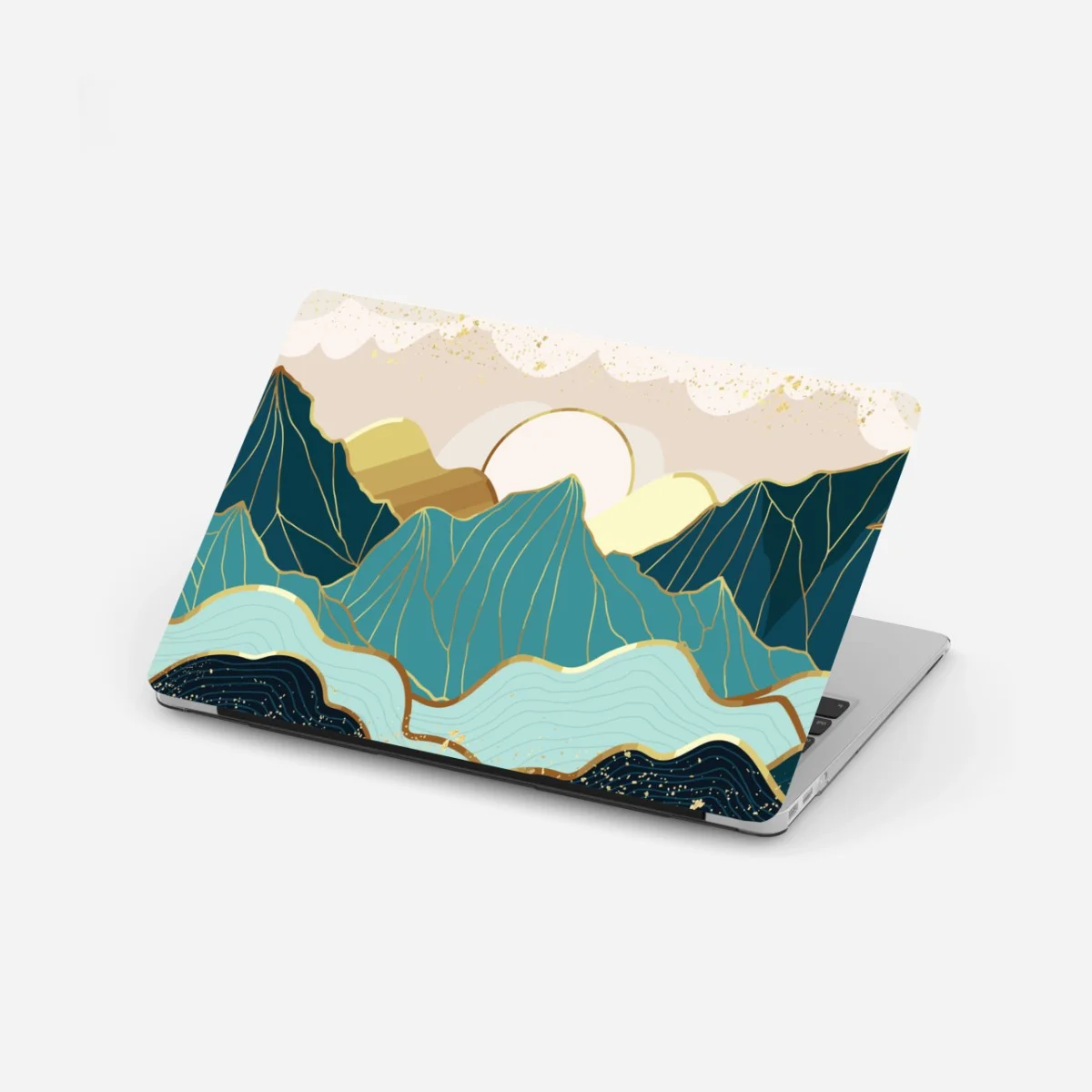 Pegatina para portátil paisaje montañoso en tonos verde azulado y dorado – Pixers® Pegatina para portátil paisaje montañoso en tonos verde azulado y dorado – Pixers®