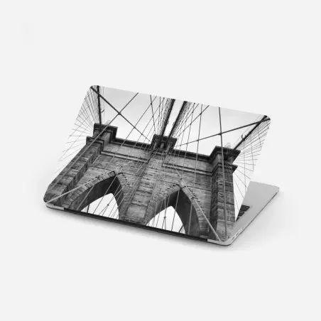 Pegatina para portátil perspectiva arquitectónica del puente de Brooklyn – Pixers®