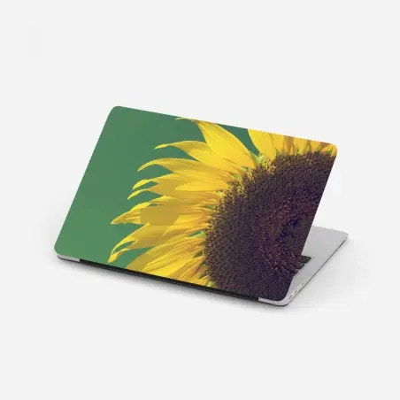 Pegatina para portátil girasol retro sobre cielo azul – Pixers®
