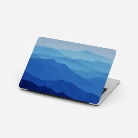 Pegatina para portátil cordillera en capas azules – Pixers®