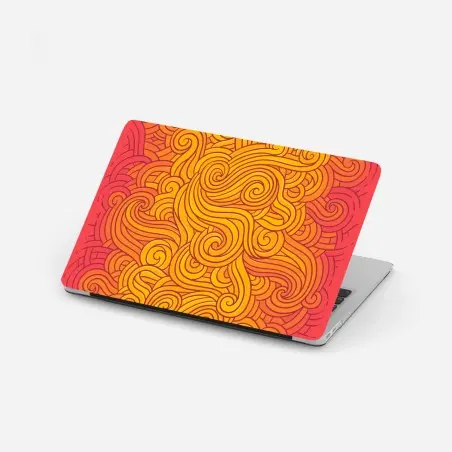 Pegatina para portátil vórtice de espirales en tonos cálidos – Pixers®