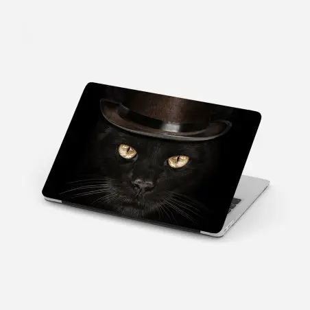 Pegatina para portátil gato elegante con sombrero de copa y pajarita – Pixers®