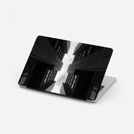 Pegatina para portátil simetría arquitectónica en blanco y negro – Pixers®