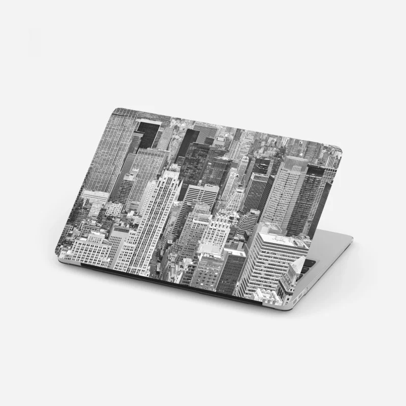 Pegatina para portátil panorama en blanco y negro de Nueva York