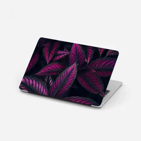 Pegatina para portátil hojas en tonos magenta y morado – Pixers®