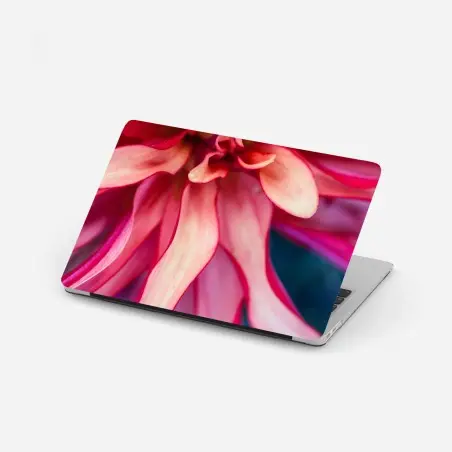 Pegatina para portátil flor abstracta en tonos rosa y coral – Pixers®