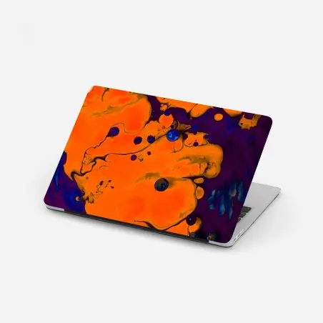 Pegatina para portátil explosión de color naranja y morado – Pixers®