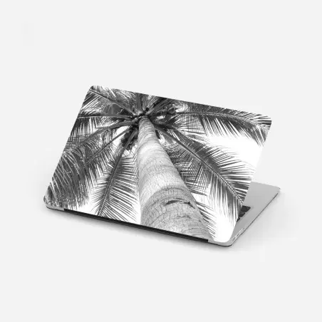 Pegatina para portátil vértigo de palmera tropical en blanco y negro – Pixers®