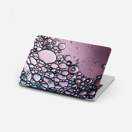 Pegatina para portátil composición de burbujas en tonos rosa y azul – Pixers®