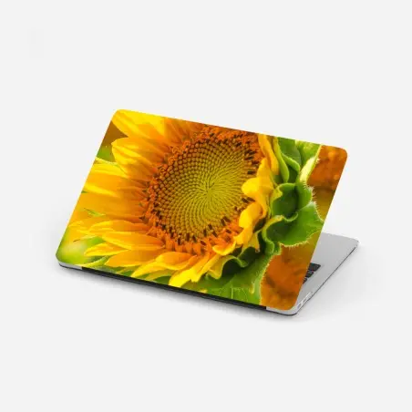 Pegatina para portátil girasol en primer plano luminoso – Pixers®