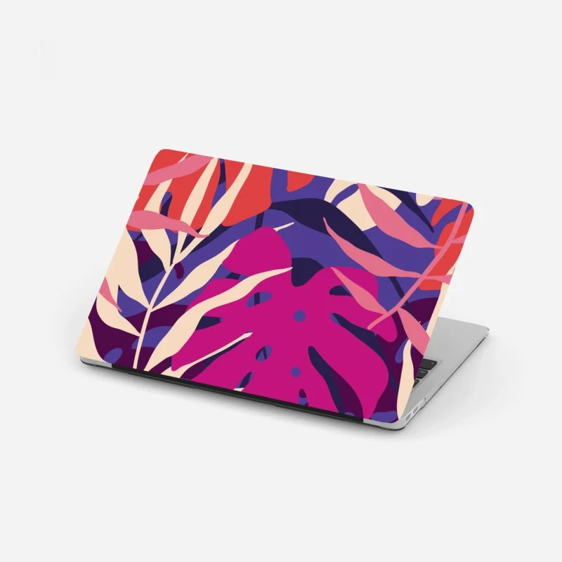Pegatina para portátil hojas tropicales retro en tonos pastel