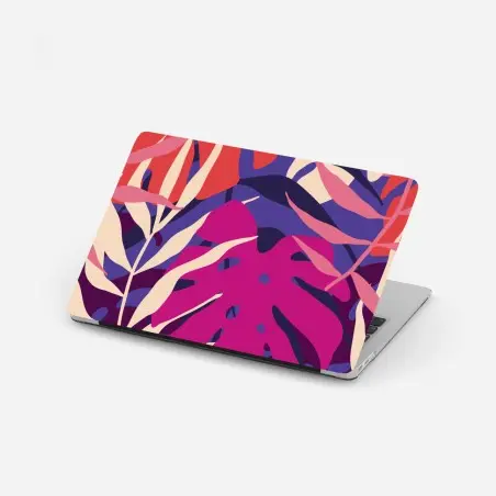 Pegatina para portátil hojas tropicales retro en tonos pastel – Pixers®